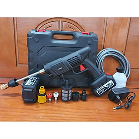 Mua Máy xịt rửa xe không dây  dùng pin khủng 199V  mẫu mới 2021 (TẶNG BÌNH TẠO BỌT)