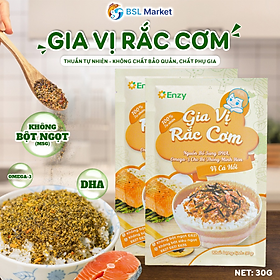 Gia vị rắc cơm Enzy, Gia Vị Rắc Cơm Cho Bé, Không Bột Ngọt, Phụ Gia, Thuần Tự Nhiên, Vị Cá Hồi, Gói 30gr