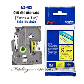 Nhãn In Tiêu Chuẩn TZE Brother Tze-621 Chữ Đen Trên Nền Vàng (9mm) - Hàng chính hãng
