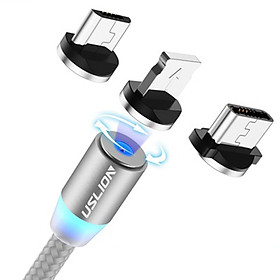 Cáp sạc nam châm đa năng 3 đầu iPhone, Android, TypeC, hỗ trợ sạc nhanh