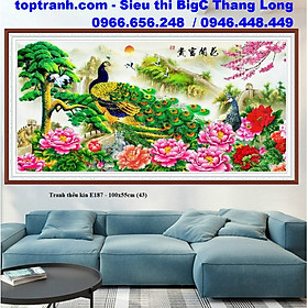 Mua Tranh thêu chũ thập công hoa mẫu đơn vạn lý trường thành E187 chưa thêu