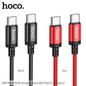 Mua Dây cáp sạc nhanh Hoco X89 Type-C to Type-C PD60W truyền dữ liệu  dây bọc dù chống đứt 1M hàng chính hãng Hoco Mall
