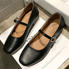 IELGY Retro flat women's shoes Korean version with thick with shallow mouth small shoes women