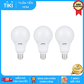 Bộ 3 Bóng Đèn LED Bulb MPE 7W 6000-6500K E27 Ø60 - Ánh sáng trắng