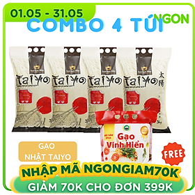 Combo 4 túi Gạo Nhật 5kg tặng thêm 1 túi Gạo ST24 1kg - Dẻo Vừa, Ngọt Cơm