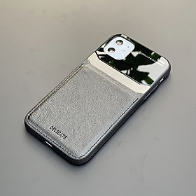 Ốp lưng da kính cao cấp dành cho iphone 11 - màu đen - hàng nhập khẩu - delicate