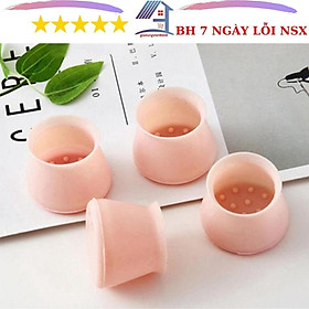 Mua Combo 04 Chiếc Set 4 Nắp Silicon Tròn Bọc Chân Bàn Ghế tránh tiến ồn - bọc chân ghế  bọc bàn chánh tiến ồn