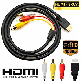Cáp Chuyển Đổi Âm Thanh TV HDTV DVD 1080P HDMI Sang 3 Giắc RCA 1.5m
