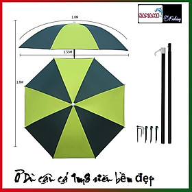 Mua Ô Câu Cá Ô Dù Che Nắng Mưa Hình Xanh Dọc Dưa KK-11 - Sanami Fishing