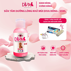 SỮA TẮM CHÓ DƯỠNG LÔNG KHỬ MÙI DIVA HỒNG 55ML (DIVA FORMULA 2)