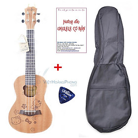 Mua Đàn Ukulele Concert gỗ Mahogany hình Kitty + Bộ phụ kiện