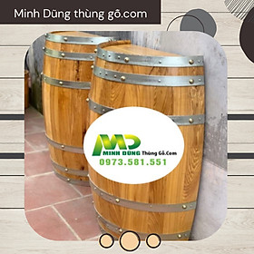Thùng rượu gỗ bổ nửa ốp tường thùng rượu gỗ gia cố chắc chắn, chống co ngót hay cong vênh