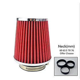 RED 3" 76mm Inlet Cold Air Intake Cone Replacement Quality Dry Air Filter