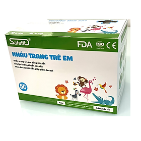 Khẩu trang y tế Safefit trẻ em - 4 tuổi trở lên- Hộp 50c