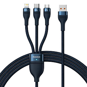 Mua Cáp sạc nhanh 3 đầu Baseus Flash Series Ⅱ One-for-three Fast Charging Data Cable USB to M+L+C 66W (Hàng chính hãng)