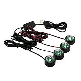 2X USB Car LED Light Sound Control Seat Ambient Decor Neon Lamp Accessories