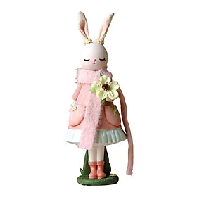 Modern Bunny Figurine Easter Rabbit Statue for Desktop Office Bookshelf