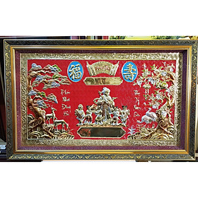TRANH MỪNG THỌ , CHÚC THỌ -ÔNG BÀ- CỤ ÔNG- CỤ BÀ (ĐỒNG VÀNG LIỀN TẤM NGUYÊN CHẤT 100%)