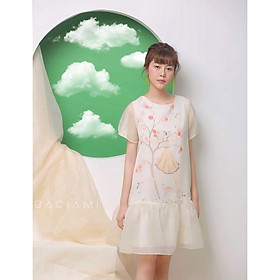 Baciami-Đầm Voan Họa Tiết Phôm Rộng