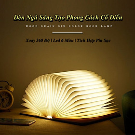 Mua Đèn Sách Vân Gỗ Wooden Grain Six Color Book Lamp - Home and Garden