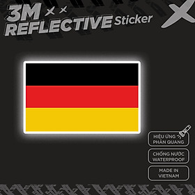 GERMANY FLAG 3M - Reflective Sticker Die-cut Hình dán phản quang thương hiệu STICKER FACTORY