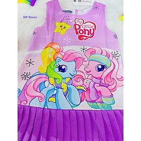 Đầm Bé Gái Size 8-24Kg, 9 Tháng Đến 6,5 Tuổi Công Chúa Ngựa Tím - Đầm 2 Ngựa Pony Tím