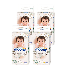 COMBO 4 BỊCH Bỉm dán Moony natural L38