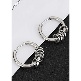 Bông tai nam inox khuyên tròn 10mm BT321 (Màu Bạc) - 2 chiếc