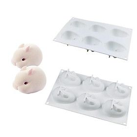 Mua Khuôn silicon làm rau câu làm bánh mẫu 6 thỏ