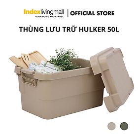 Thùng lưu trữ, hộp đựng đồ đa năng bằng nhựa PP cao cấp 50L HULKER NEW màu