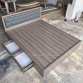Mua  Freeship HCM  Giường ngủ bọc nệm gỗ MDF 2 hộc kéo CPX-G46