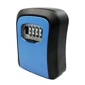 Hộp khóa chìa khóa Treo tường bằng hợp kim nhôm bền, có chức năng kết hợp 4 chữ số và chống thấm nước,Dung lượng lưu trữ lớn-Màu Cái hồ màu xanh