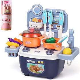 Đồ chơi nấu ăn, bộ đồ chơi nhà bếp có nhạc cho bé trai và bé gái - tặng hộp bút chì màu 12 chiếc