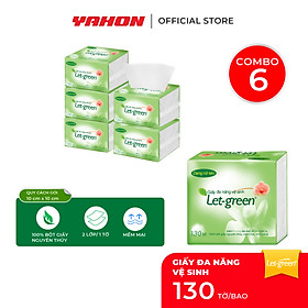 Khăn Giấy Vệ Sinh Đa Năng LET-GREEN 10*21cm | Bột Giấy Nguyên Thủy | 130 Tờ/Bao