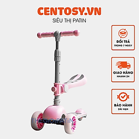 Xe trượt scooter 3 bánh cao cấp , có ghế ngồi, rèn luyện vận động tăng chiều cao cho bé, gấp gọn dễ dàng mang theo, chịu lực lên tới 100kg