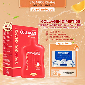 (New) Nước uống Collagen dipeptide 15 túi Sắc Ngọc Khang tinh khiết nhập khẩu từ Nhật Bản, đạt chuẩn hàm lượng hấp thụ nhanh & vượt trội giúp trẻ hóa làn da - săn chắc và sáng mịn