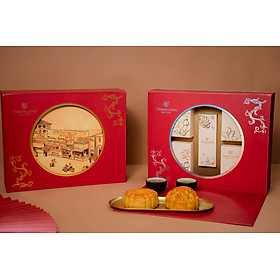 Hộp 4 Bánh Trung Thu Chay 220g - Thành Long Combo Chay trăng 880g - tặng 1 hộp trà - VIỆT NAM