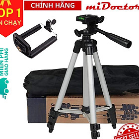 Giá Đỡ Tripod mini 3 Chân Máy Chụp Hình ảnh (Tặng Kẹp Điện Thoại) Hỗ Trợ Livestream, Quay Tiktok, Chụp Hình ảnh - Hàng Chính Hãng miDoctor