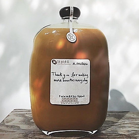 Mua Chai Thuỷ Tinh Dẹt NẮP NHỰA Đen 500ml cực xinh đựng Coffee Sữa  đựng cafe  nước ép  chai đựng mật ong