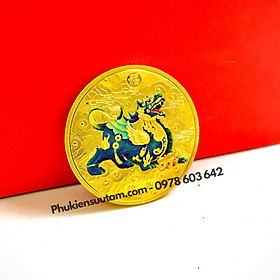Xu Tỳ Hưu Mạ Vàng In Màu, đường kính: 4cm, màu vàng - SP005937