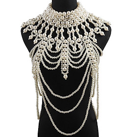 Pearl Body Chain Costume Multilayer Jewelry for Beach, Nightclub, Dance, Women, Girls