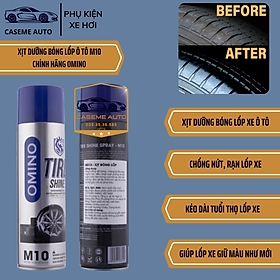 Dung Dịch Dưỡng Bóng Lốp Ô Tô OMINO M10 500ml, Phục Hồi Nhựa Đen, Chống Bạc Màu, Làm Bóng Vỏ Xe – Hàng Chính Hãng
