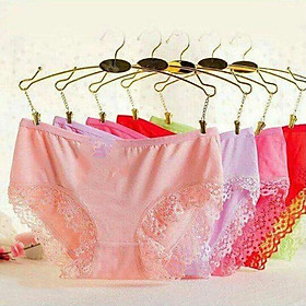 Combo 10 quần lót nữ cotton trơn viền ren modal siêu thoải mái