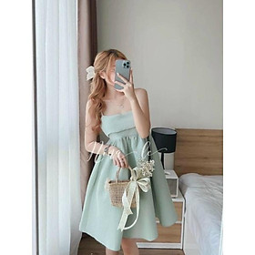 ĐẦM 2 DÂY BABYDOLL XOÈ CỘT NƠ SAU LƯNG 6 MÀU PASTEL (CÓ MÚT NGỰC)