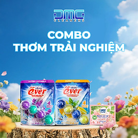 Combo Thơm Trải Nghiệm: 2 Vỉ Viên Treo Bồn Cầu Hương Chanh + Hương Lavender + 1 Dây Nước Xả Hương Coco