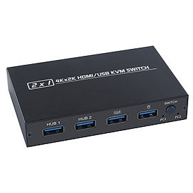 AIMOS AM-KVM 201CL 2-in-1 HDMI/USB KVM Switch Support HD 2K*4K 2 Hosts Share 1 Monitor/Keyboard& Mouse Set