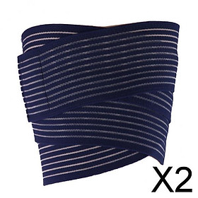 2xElastic Bandage Sport Brace Wrap Training Equipment Accessories Blue 200cm