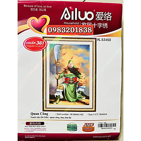 Mua Tranh thêu chữ thập Quan công AL53450  kích thước 76 x 54 cm