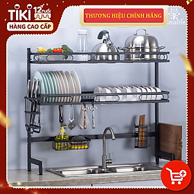 Kệ Để Bát Thông Minh, Giá Kệ Để Chén Bát Đũa Đa Năng Chọn Size (65/85/95/125cm – 1 tầng/2 tầng) – Thép Carbon Không Gỉ - Sơn Tĩnh Điện Cao Cấp Siêu Bền – Chống Bám Bụi Chính Hãng