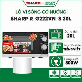 Lò Vi Sóng Có Nướng Sharp R-G222VN-S- 20 Lít - Hàng chính hãng